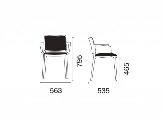 Кресло пластиковое с обивкой Joy-K Soft Seat & Back 563х535х795 мм
