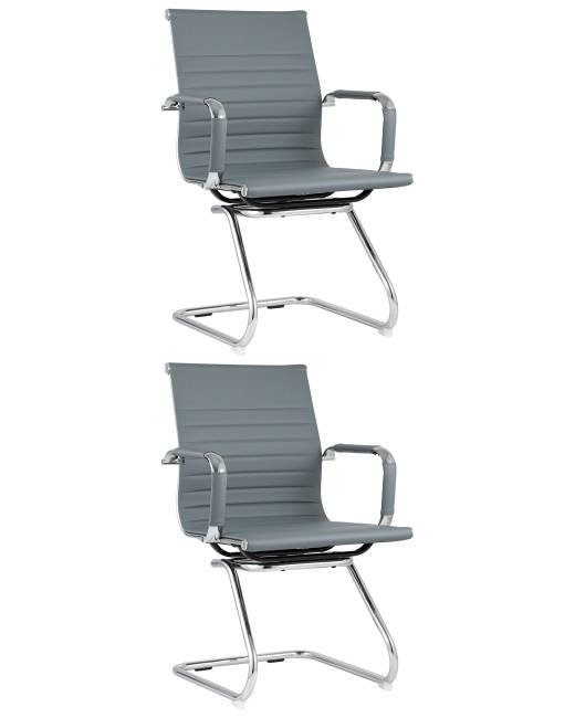 Кресло для посетителей TopChairs Visit серое 2 шт.