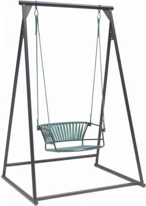 Качели плетеные Lisa Swing антрацит, ментоловый 1450х1200х2220 мм