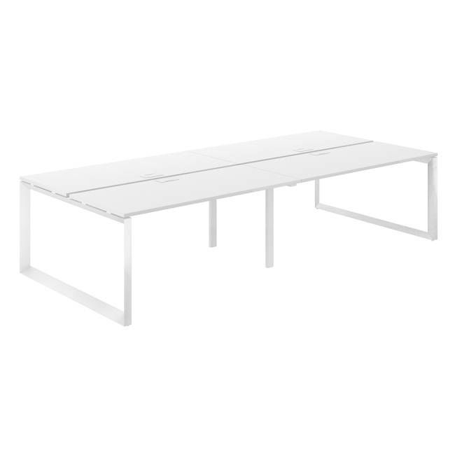 PR.253.WH.O59.WH / Рабочая станция 3200х1238х750 / профиль: 59х59 белый; столешница: белый