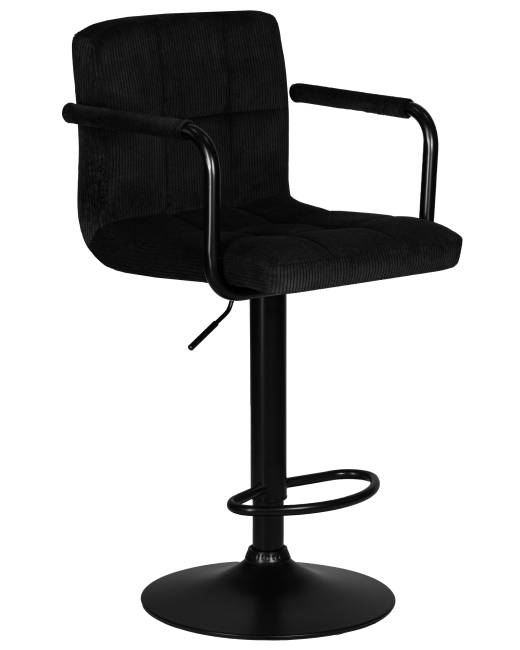Набор 2 шт Стул барный DOBRIN KRUGER ARM BLACK, черный вельвет (LAR-E2041-52)