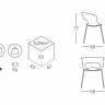 Кресло с обивкой Miss B Pop coated steel frame антрацит, светло-серый 580х580х770 мм