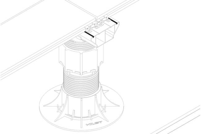 Стыковочная алюминиевая лага HILST 100x40x4000 мм
