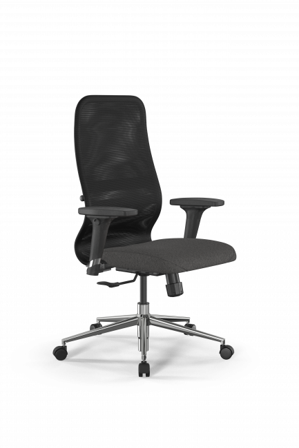 Кресло SynchroSit 8 B2-9D - X2+Bahama /Uh00/Wh12/D02P(M25.B23.G18.W02), черный-тем.серый
