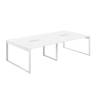 AG.2814.WH.72.WH / Стол для переговоров 2800х1438х750 / профиль О-образный: 70х20 белый; лючок: серебро; столешница: белый