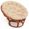 Кресло Папасан/Papasan (23/01 W) /с подушкой и ремешками/ диаметр подушки 129см, 115х101х104см, коньячный, ткань старт Cognac (коньяк)