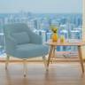 Кресло Комфорт 5 ткань катания дасти blue, каркас лак
