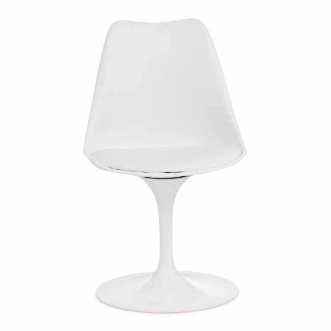 Стул Тулип Фэшн Чаир/Tulip Fashion Chair (мод.109)/1 шт. в упаковке металл/пластик/, 48х55х81см, белый/белый белый металл/пластик/PU