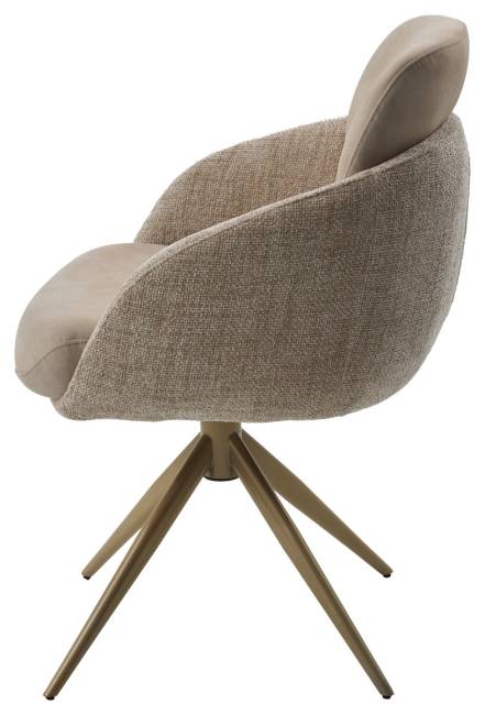 Стул ГРЕЙС (GRACE) 360 град. цвет БЕЖЕВЫЙ PENA-120 / G1229-3, ткань / ШАМПАНЬ  каркас, ®DISAUR
