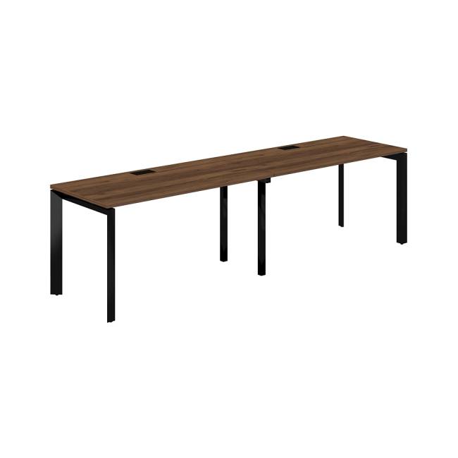 PR.225.DM.P59.BL / Рабочая станция s-b-s 2800х700х750 / профиль: 59х59 черный столешница: дуб модена
