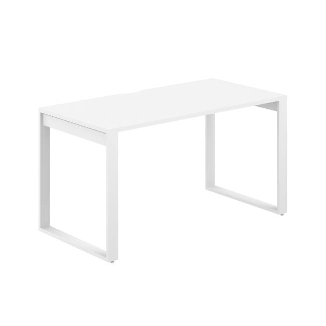 AG.103.WH.V.72.WH / Стол 1600х600х750 / профиль О-образный: 70х20 белый; столешница с вырезом: белый