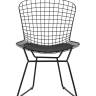 Стул обеденный Bertoia черный с черной подушкой
