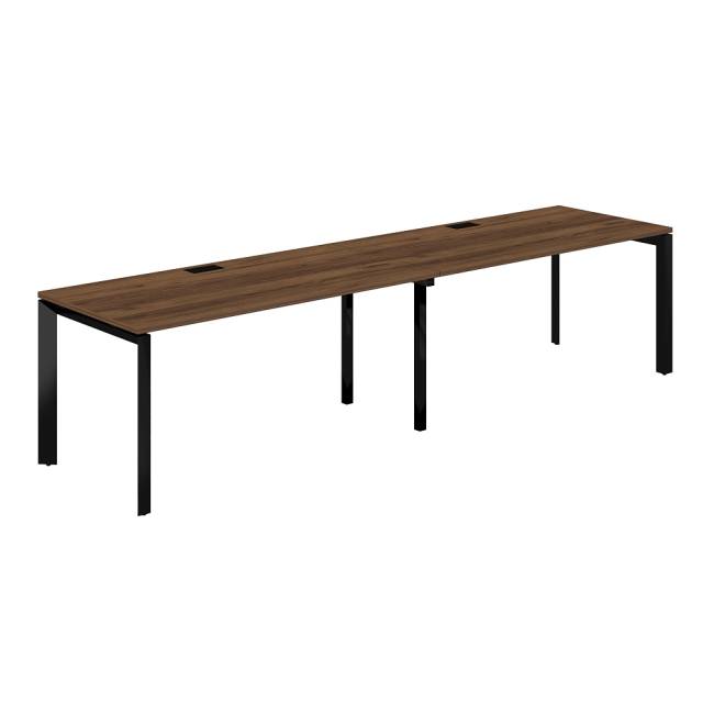 PR.229.DM.P59.BL / Рабочая станция s-b-s 3200х800х750 / профиль: 59х59 черный; столешница: дуб модена