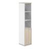 AG.209.WH.AR.AR.GL.L / Шкаф 5 ур. 400х400х1833 со стеклом / корпус: белый, топ/дно: ак.равелло, фасады: ак.равелло, стекло