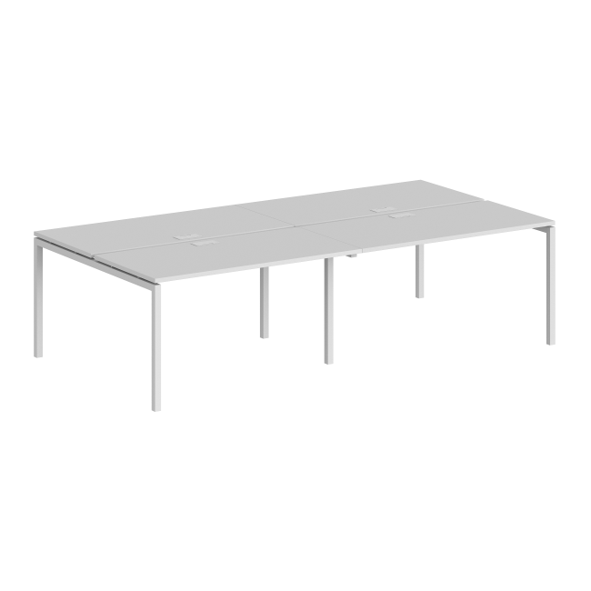 SG.256.WH.44.WH / Рабочая станция 3200х1438х750 / профиль: 40х40 белый; столешница: белый