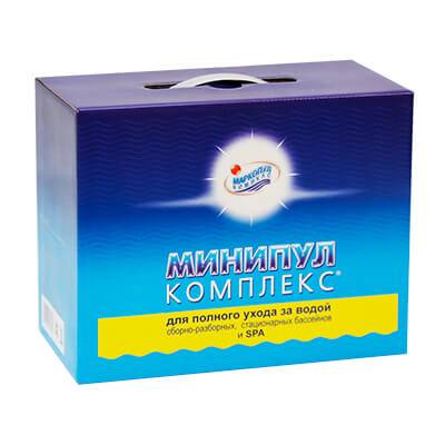 МИНИПУЛ КОМПЛЕКС, 5,5кг коробка, набор химии 5 в 1 для полного ухода за бассейном от 10 до 30м3