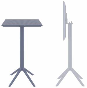 Стол пластиковый барный складной Sky Folding Bar Table 60 темно-серый 600х600х1080 мм