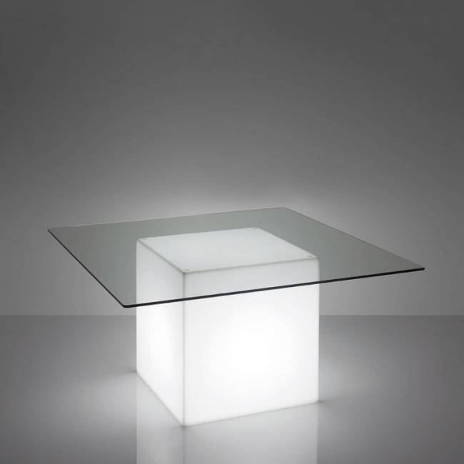 Стол пластиковый светящийся Square Lighting белый 1500х1500х740 мм