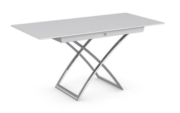 Стол MAGIC-J CS/5041-G, P77 chrome/ P64 white/ glass GXW extrawhite