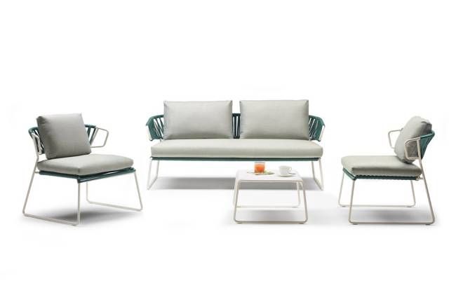 Столик кофейный Lisa Lounge Side Table лен 630х550х320 мм
