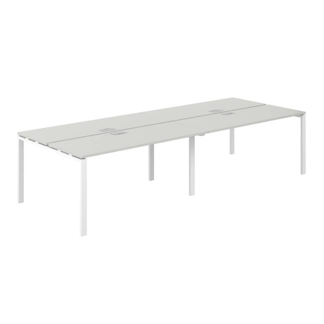 SG.253.SH.63.WH / Рабочая станция 3200х1238х750 / профиль: 60х30 белый; столешница: серый бархат