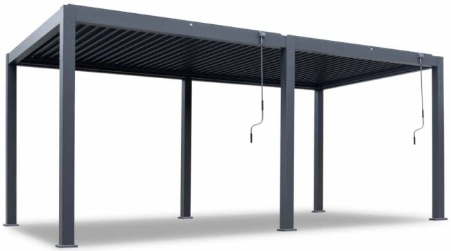 Пергола биоклиматическая для террасы 3х6 м Astrol Pergola темно-серый 3000х6000х2400 мм