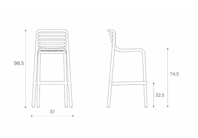 Стул пластиковый барный Doga Stool белый 510х515х985 мм