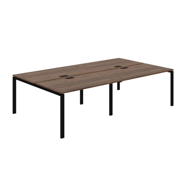 SG.258.DM.63.BL / Рабочая станция 2800х1638х750 / профиль: 60х30 черный столешница: дуб модена