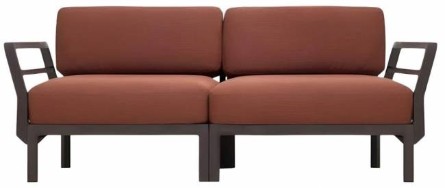 Диван пластиковый с подушками Maximo 2 терра, корица 1860х940х790 мм