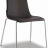 Стул с обивкой Zebra Pop 4 legs хром, темно-коричневый 540х520х810 мм