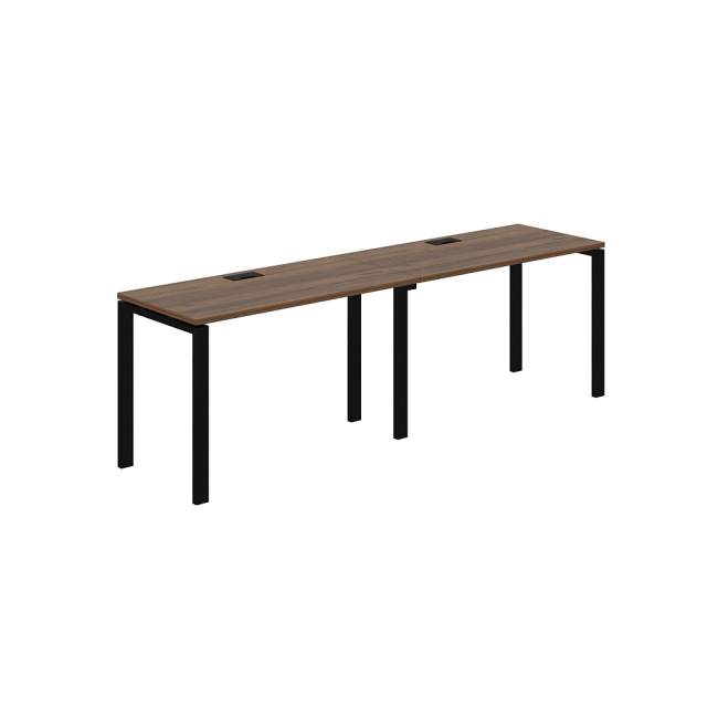 SG.221.DM.63.BL / Рабочая станция s-b-s 2400х600х750 / профиль: 60х30 черный столешница: дуб модена