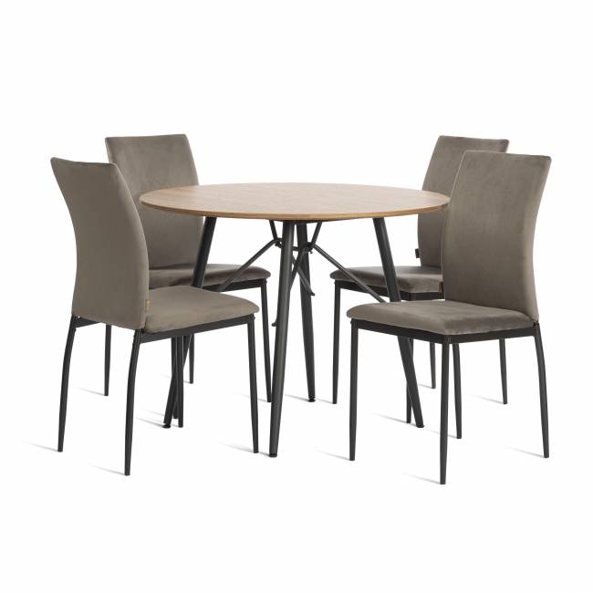 Стул Капри/Capri (мод.BC565-DC)/1 шт. в упаковке металл, флок, 43х53х92см, темно-серый HLR24/черный темно-серый металл, флок