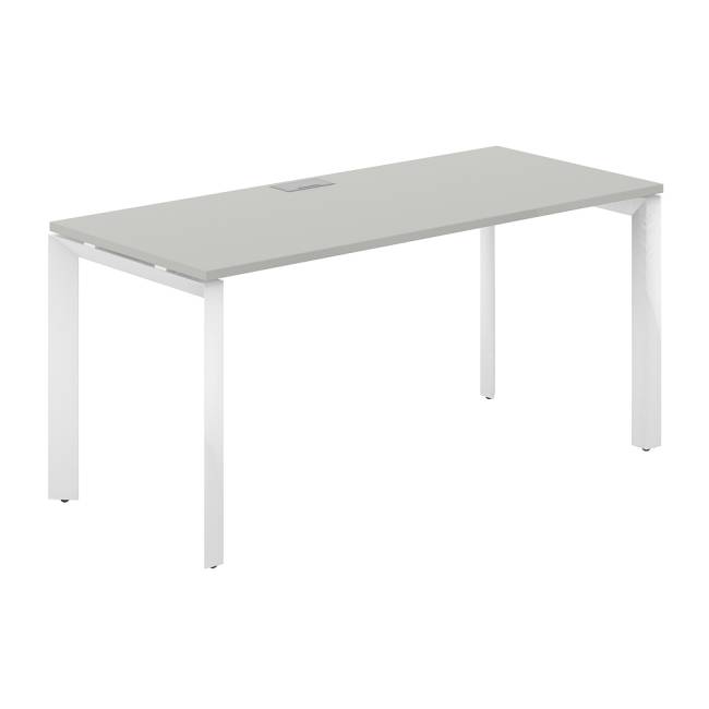 PR.206.SH.P59.WH / Стол 1600х700х750 / профиль: 59х59 белый; столешница: серый бархат