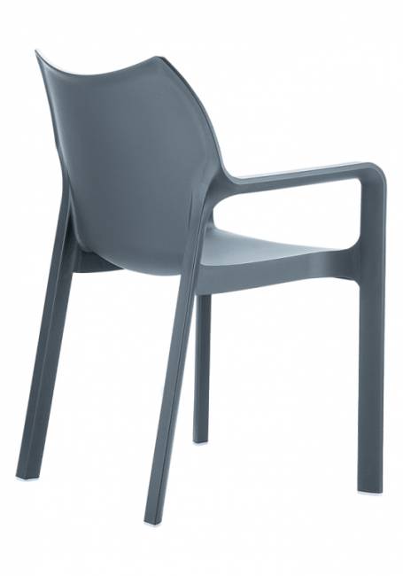 Кресло пластиковое Diva темно-серый 570х530х840 мм